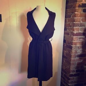 Swoon Boutique Black Duster-Length Open Vest